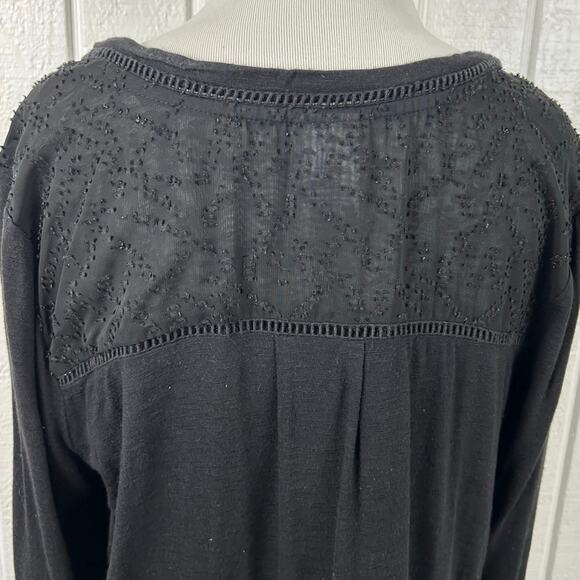 Dolan Anthropologie T-shirt Top Whimsy Goth Casual Women Black 3/4 Sleeve Large - Picture 7 of 9